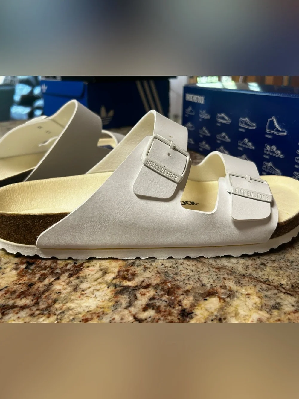 NIB Birkenstock White Arizona BS EVA Double-Strap Sandals Men’s 10